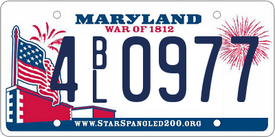 MD license plate 4BL0977