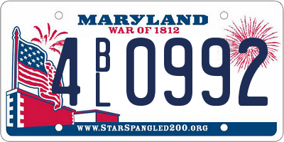 MD license plate 4BL0992
