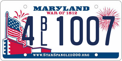 MD license plate 4BL1007