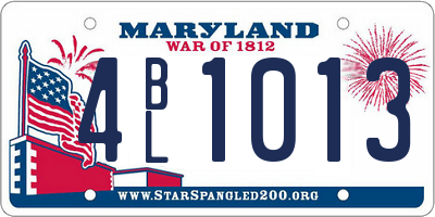 MD license plate 4BL1013