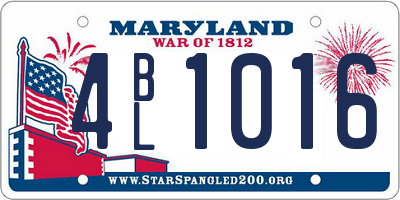MD license plate 4BL1016