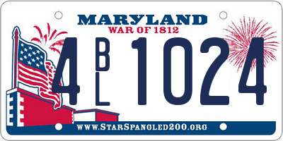 MD license plate 4BL1024