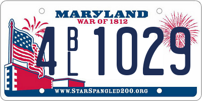MD license plate 4BL1029