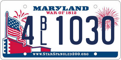 MD license plate 4BL1030