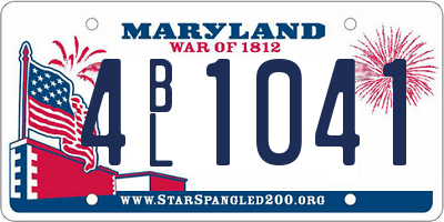 MD license plate 4BL1041