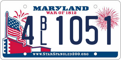 MD license plate 4BL1051