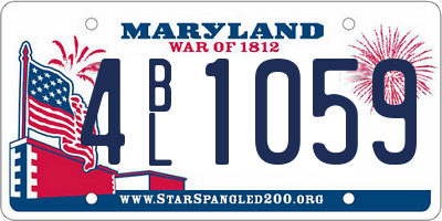 MD license plate 4BL1059