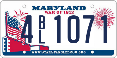 MD license plate 4BL1071