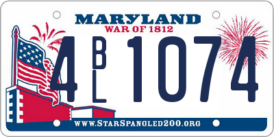 MD license plate 4BL1074