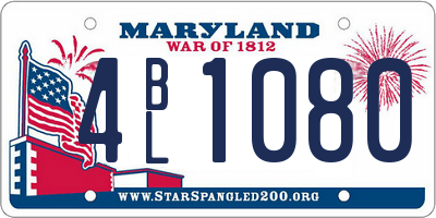MD license plate 4BL1080