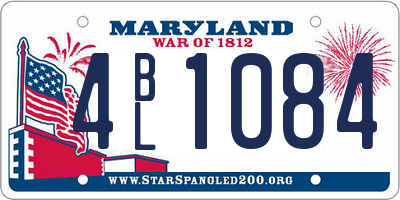 MD license plate 4BL1084