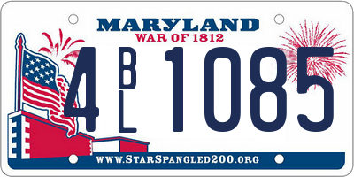 MD license plate 4BL1085