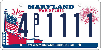 MD license plate 4BL1111
