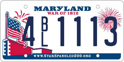 MD license plate 4BL1113