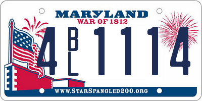 MD license plate 4BL1114