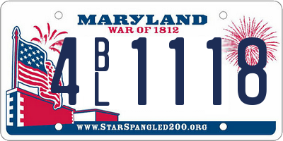 MD license plate 4BL1118