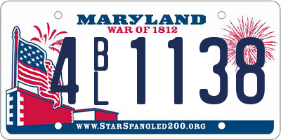 MD license plate 4BL1138