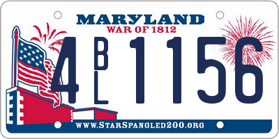 MD license plate 4BL1156