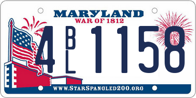 MD license plate 4BL1158