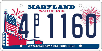 MD license plate 4BL1160