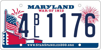 MD license plate 4BL1176