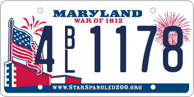 MD license plate 4BL1178