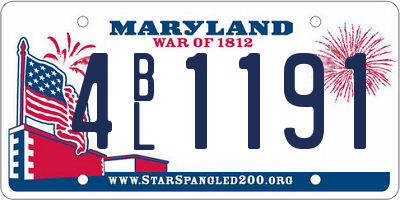 MD license plate 4BL1191