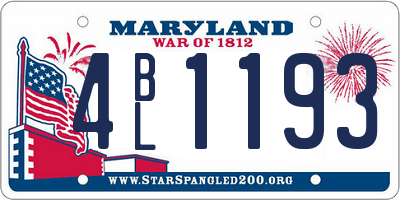 MD license plate 4BL1193