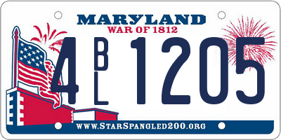 MD license plate 4BL1205