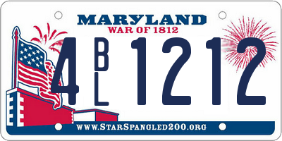 MD license plate 4BL1212