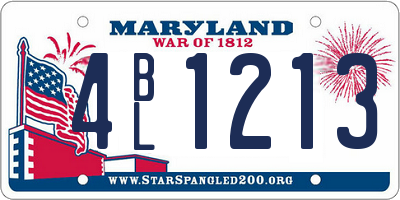 MD license plate 4BL1213