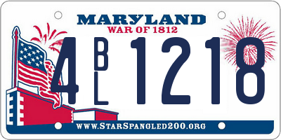 MD license plate 4BL1218