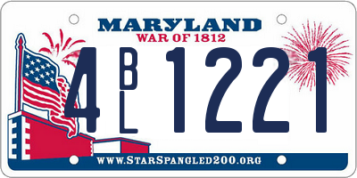 MD license plate 4BL1221