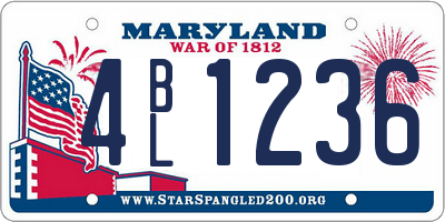 MD license plate 4BL1236