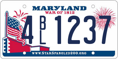 MD license plate 4BL1237