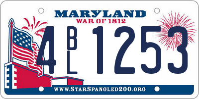 MD license plate 4BL1253