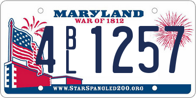 MD license plate 4BL1257