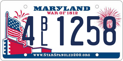 MD license plate 4BL1258