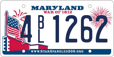 MD license plate 4BL1262