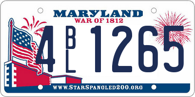 MD license plate 4BL1265