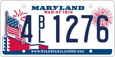 MD license plate 4BL1276