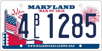 MD license plate 4BL1285