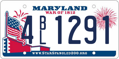 MD license plate 4BL1291