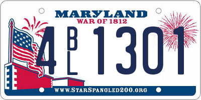 MD license plate 4BL1301