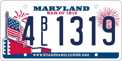 MD license plate 4BL1319