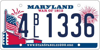 MD license plate 4BL1336