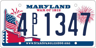 MD license plate 4BL1347