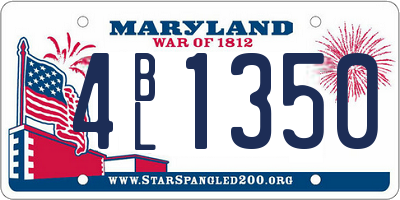 MD license plate 4BL1350
