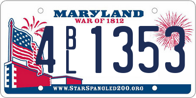 MD license plate 4BL1353