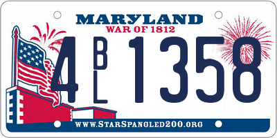 MD license plate 4BL1358